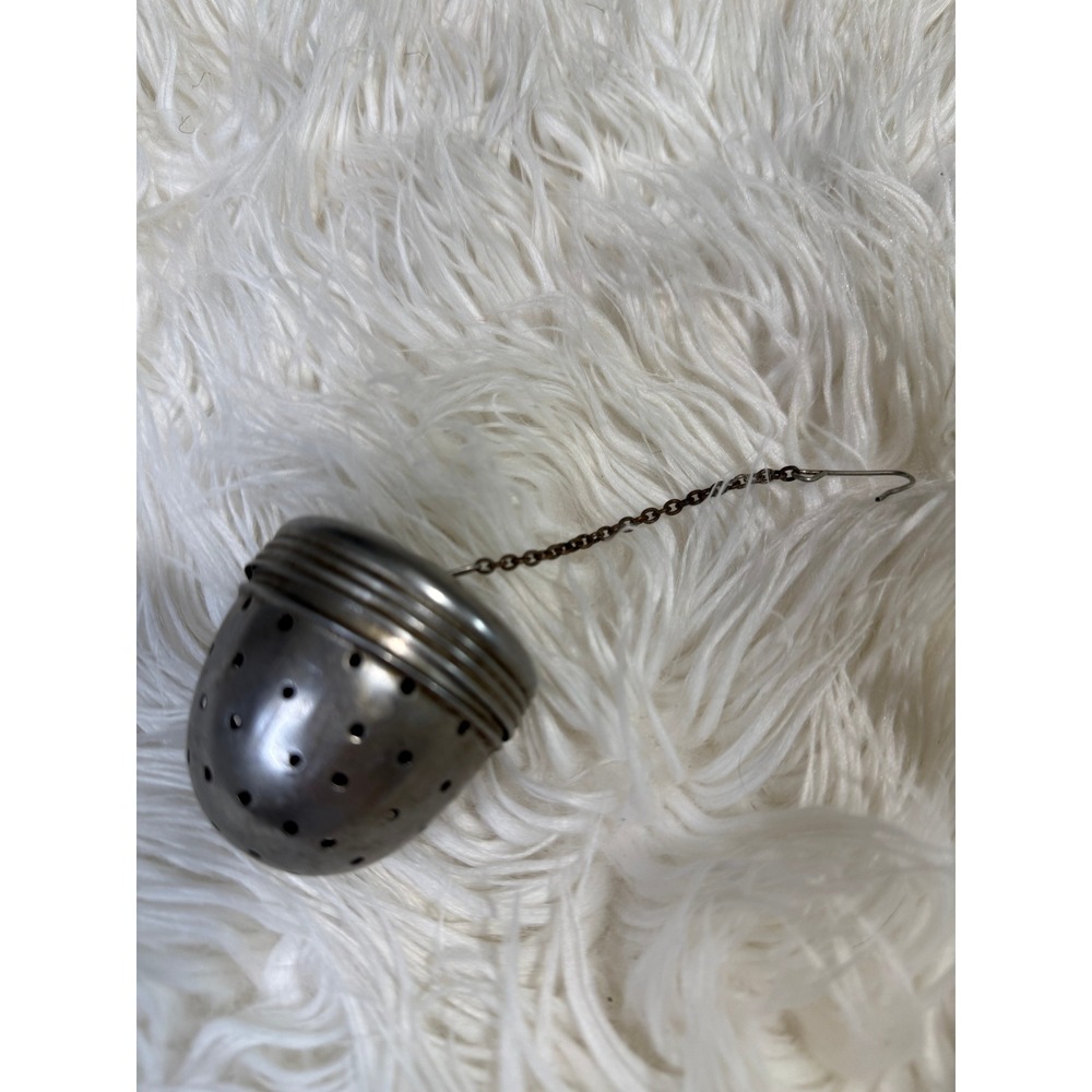 Vintage Stainless Steel Acorn Tea Infuser Loose Leaf Steeper with Chain Hook